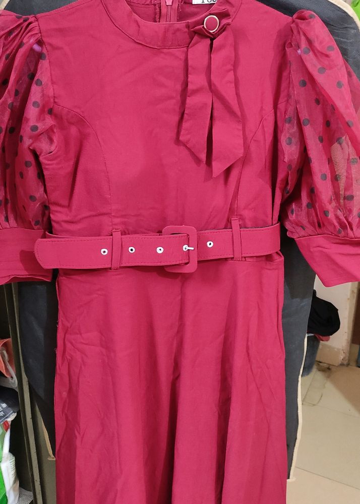 Red One Piece Full Length Dress