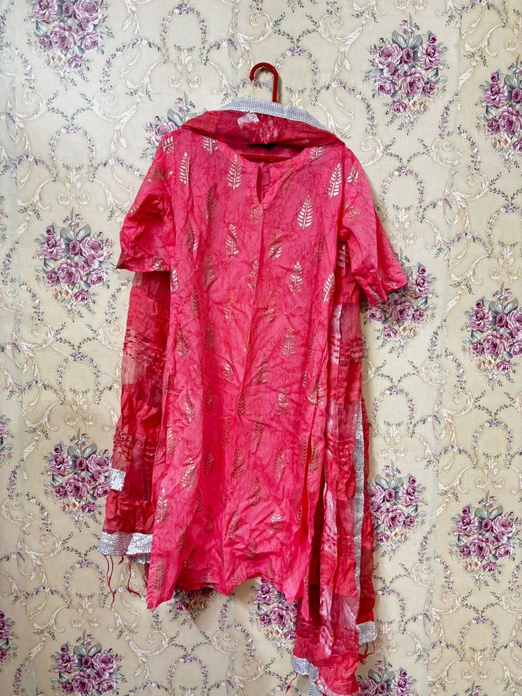 Sharara Pink &amp; Gold Indian Suit