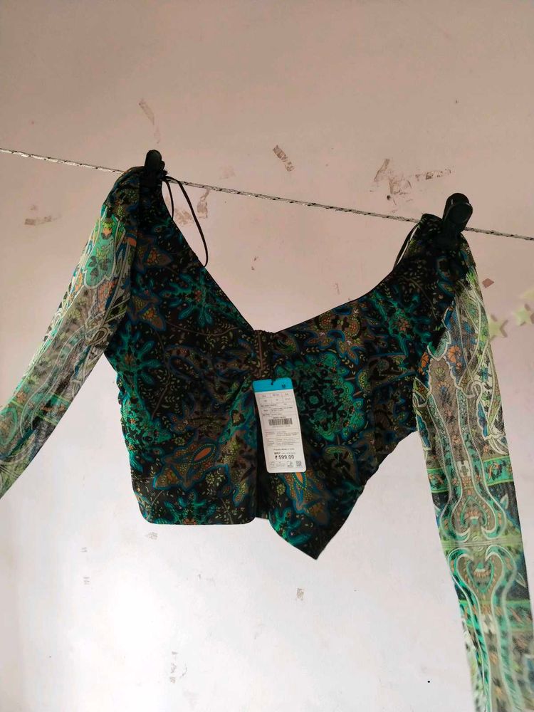 Green Crop Top