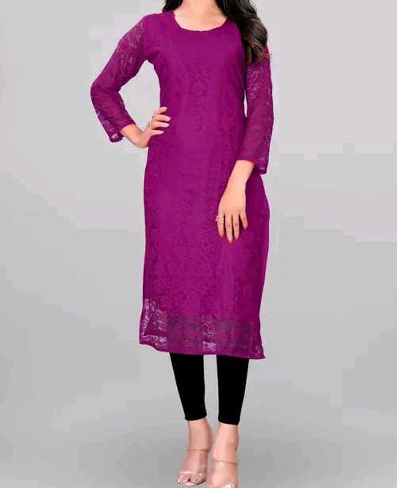 Stylish Purple Lace Kurti