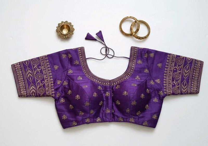 Elegant Purple Embroidered Blouse
