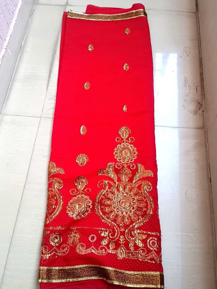 Red &amp; Gold Saree