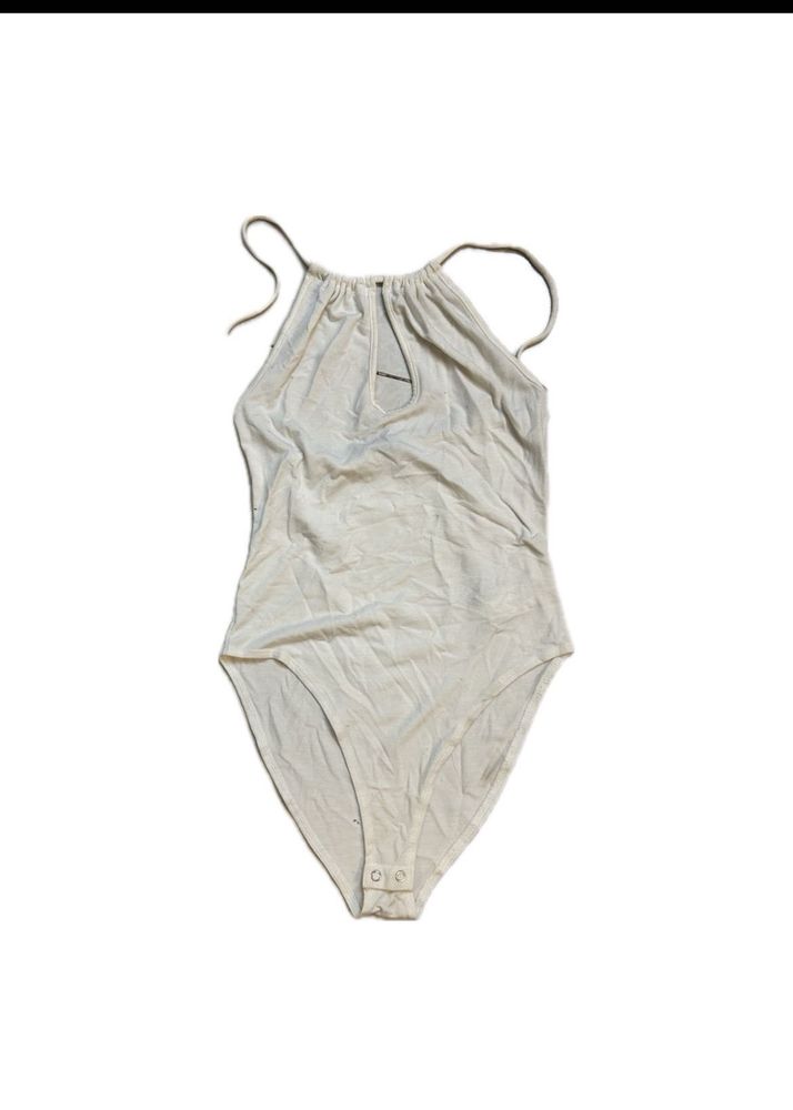 Cream Halter Bodysuit