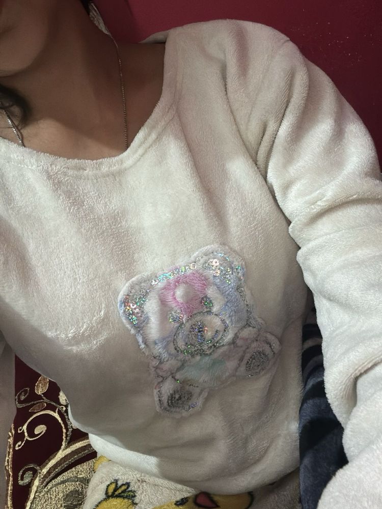 Cozy Plush Top - Bear Applique