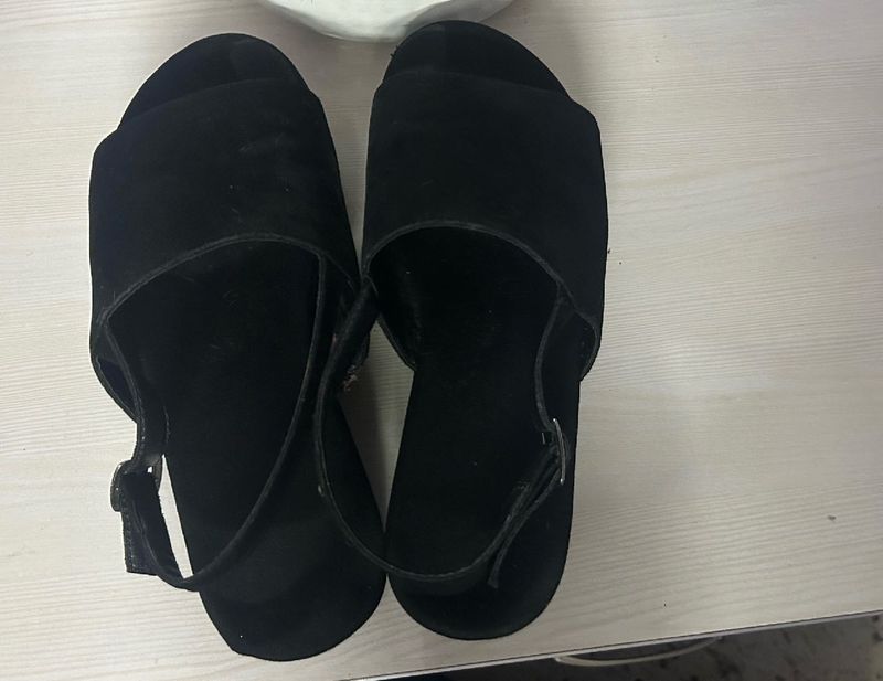 Black Suede Wedge Heels