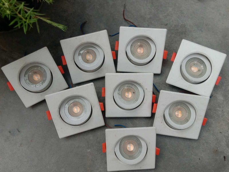 8 PCS Square LED Downlights (Warm Yellow) – 5 W