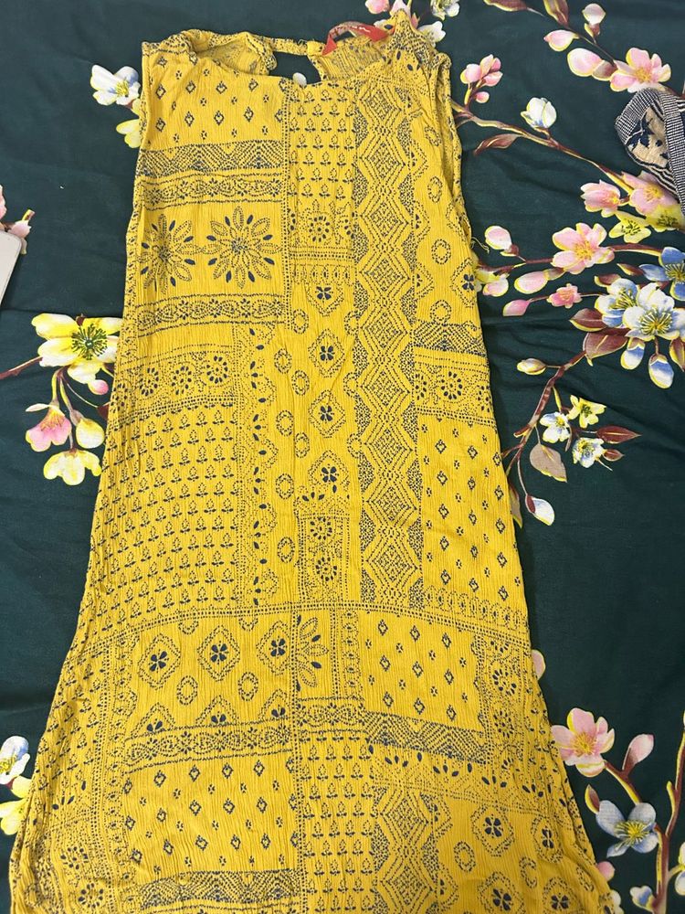 Yellow Printed Dress