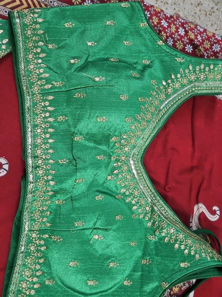Green Embroidered Blouse