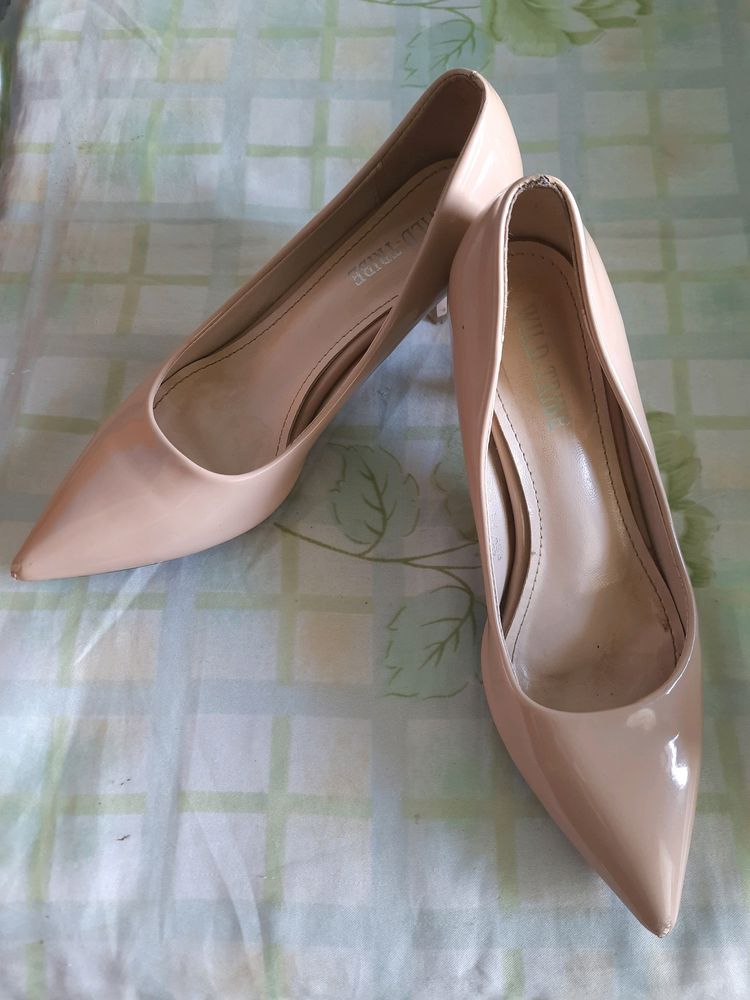 Beige Trendy Korean Pointed Heel