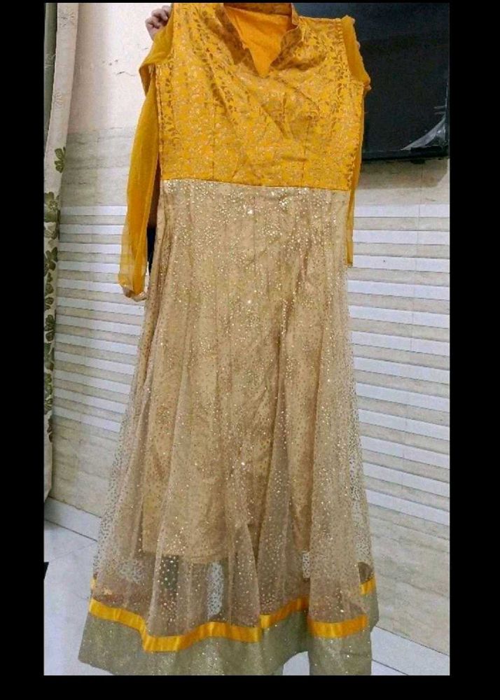 Mustard anarkali