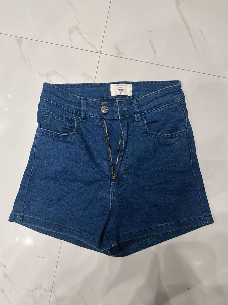 Denim High-Waisted Shorts