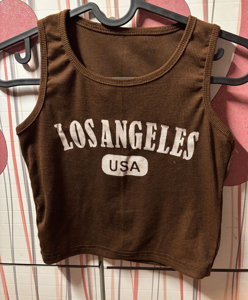 Brown LA Crop Top
