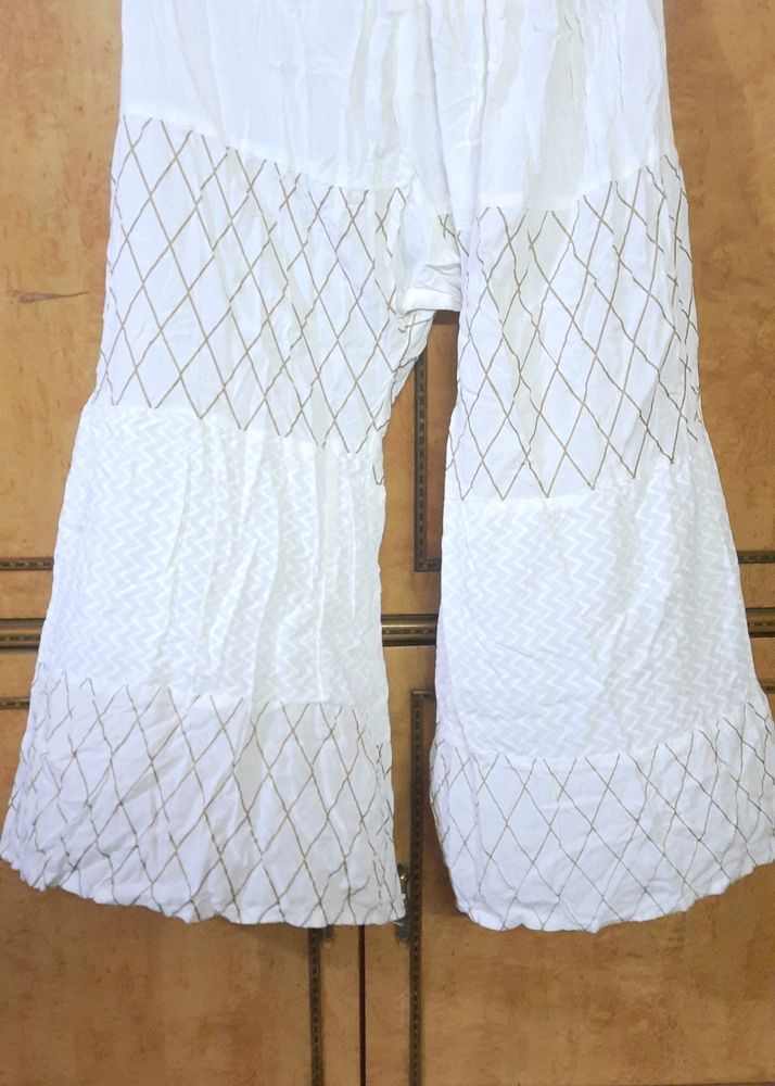 Cotton Sharara White For Women Party Wear