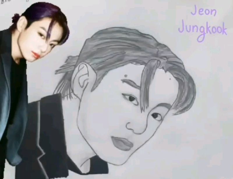 Bts Jungkook Sketch💜🐰🐰