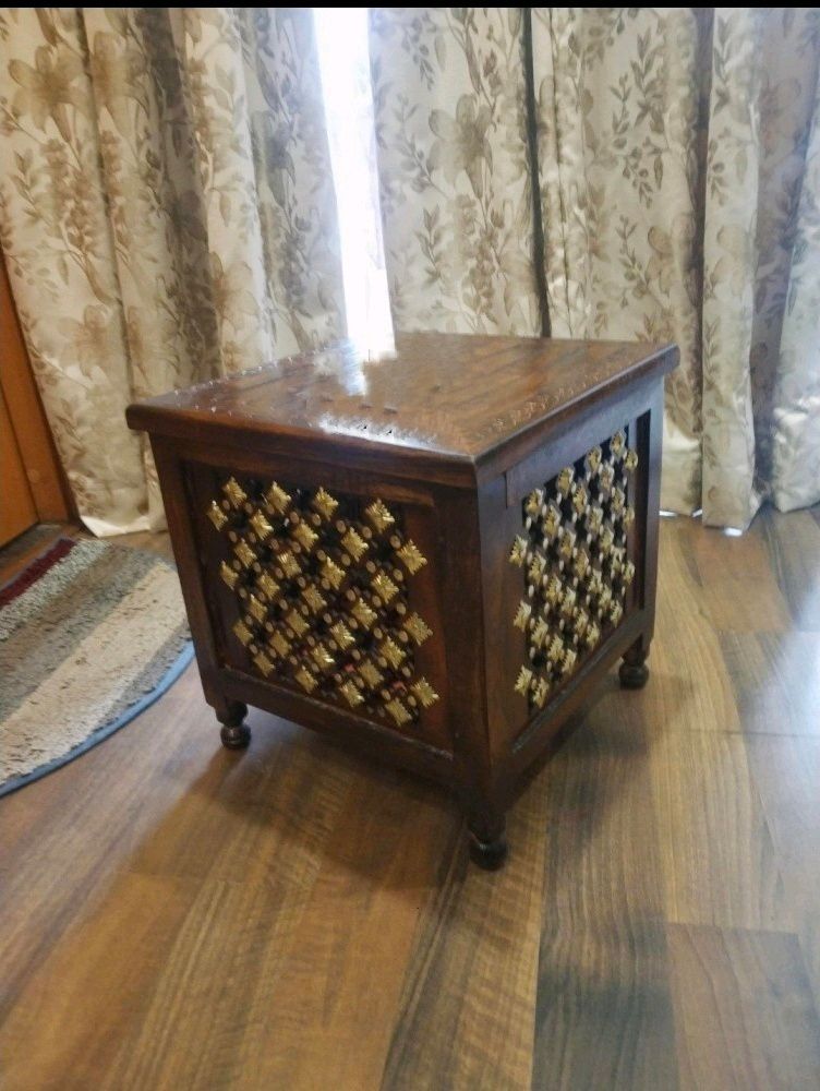 Beautiful Antique Wooden Stool with Storage for Li