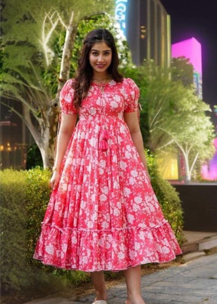 Floral Pink Midi Dress