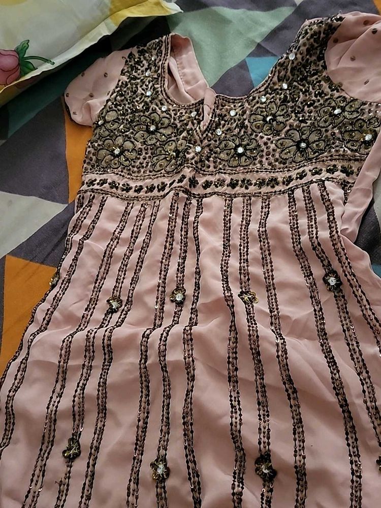 Embroidered Pink Dress