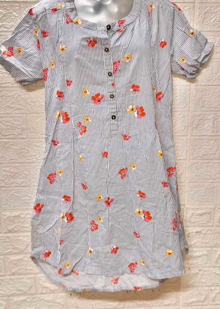 Floral Flower 🌺 Mini Cotton 👗 Dress