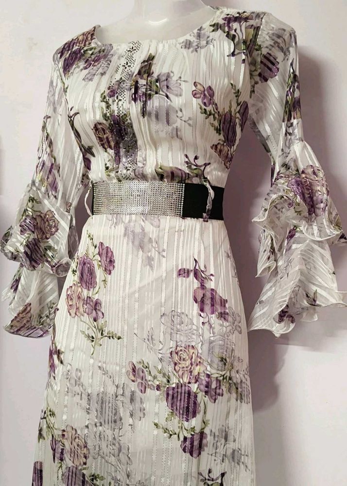 Floral Print Bell Sleeve Dress