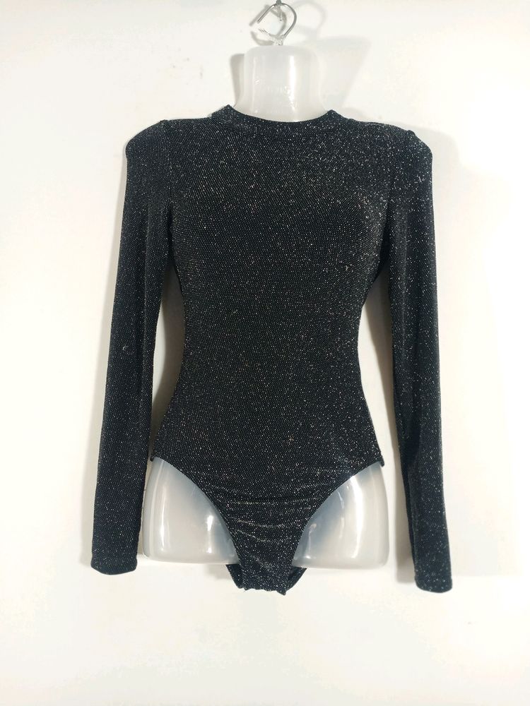 Divided By H&amp;M Black &amp; Silver Bodysuit Top