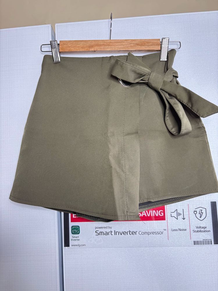Olive Green Wrap Skort