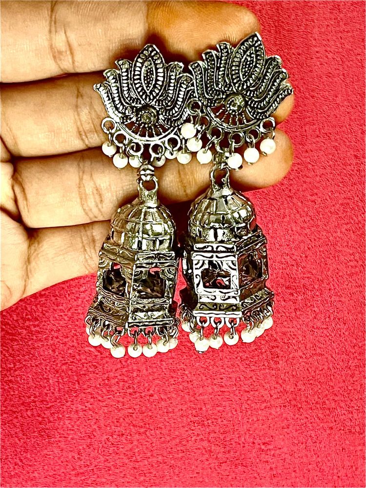 Beautiful Traditional Oxidized Jhumka Earrings🌸