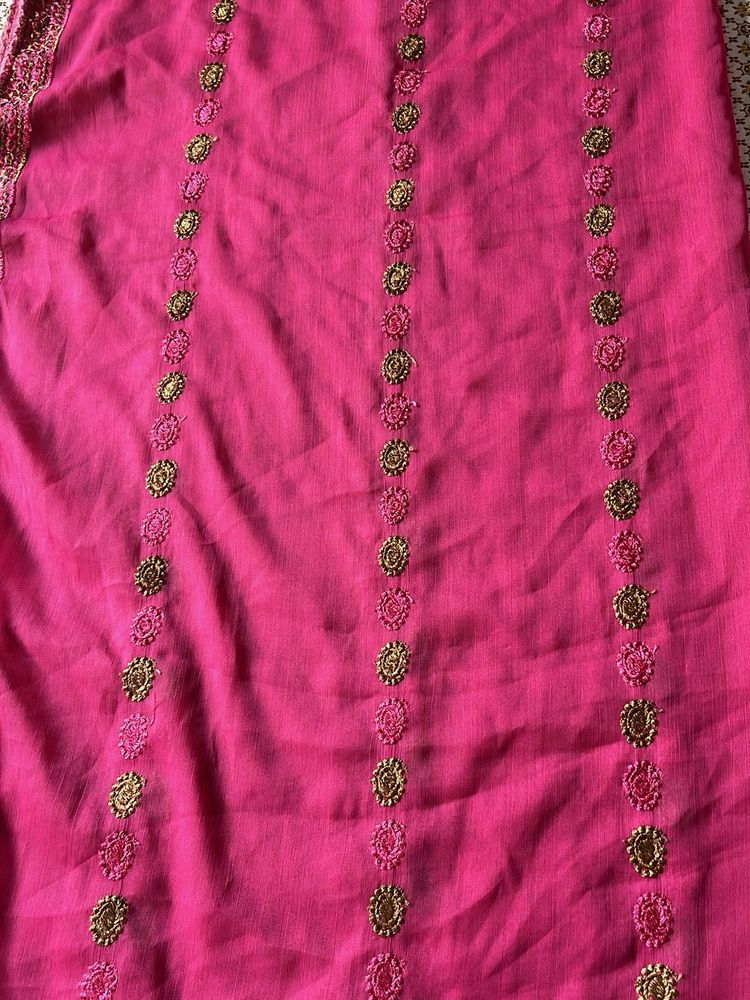Pink Embroidered Dupatta