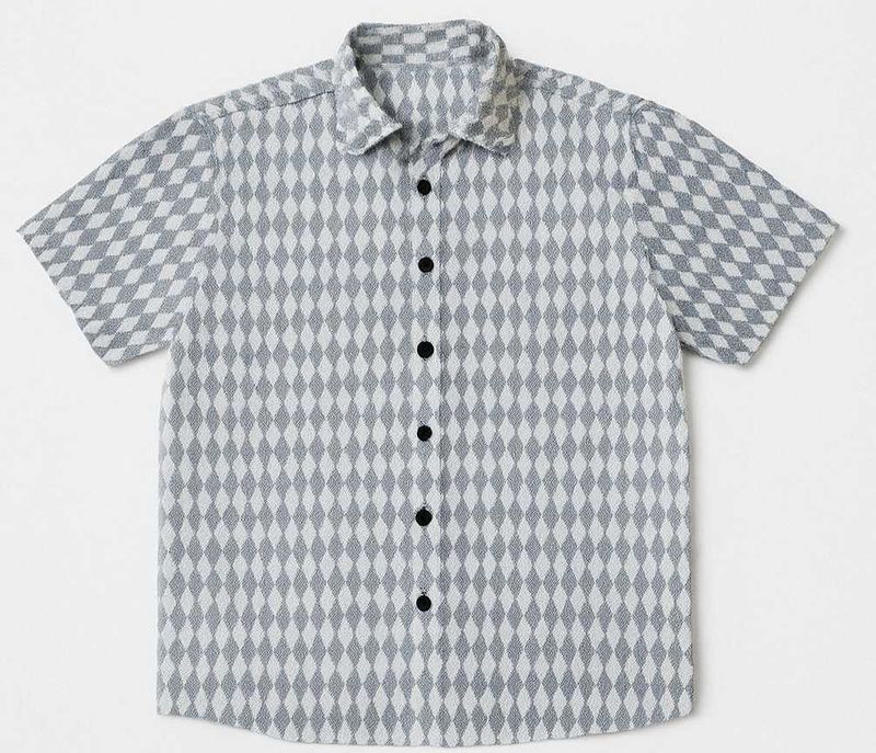 Patterned Grey Net Shirt