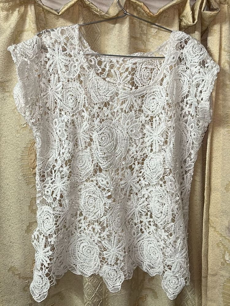 White Lace Floral Top