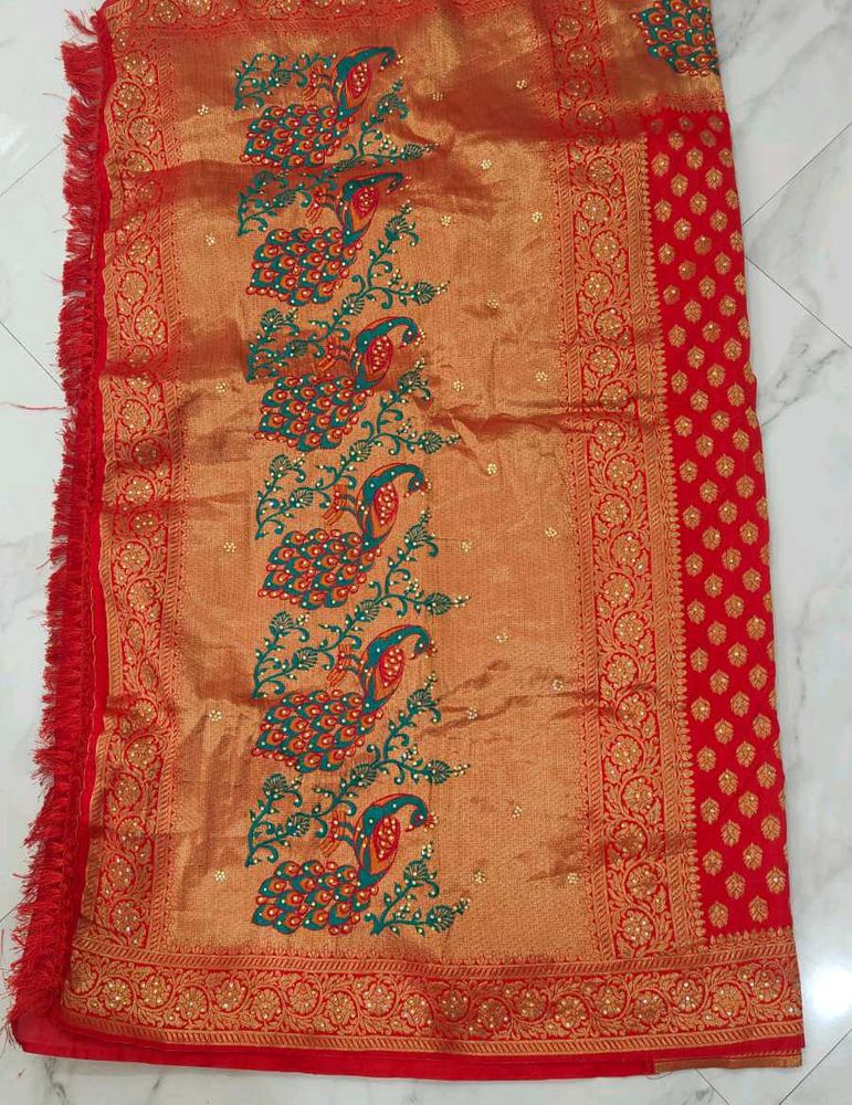 Elegant Red Banarasi Saree