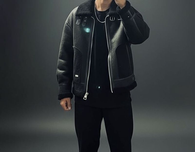 Stylish Black Shearling Jacket