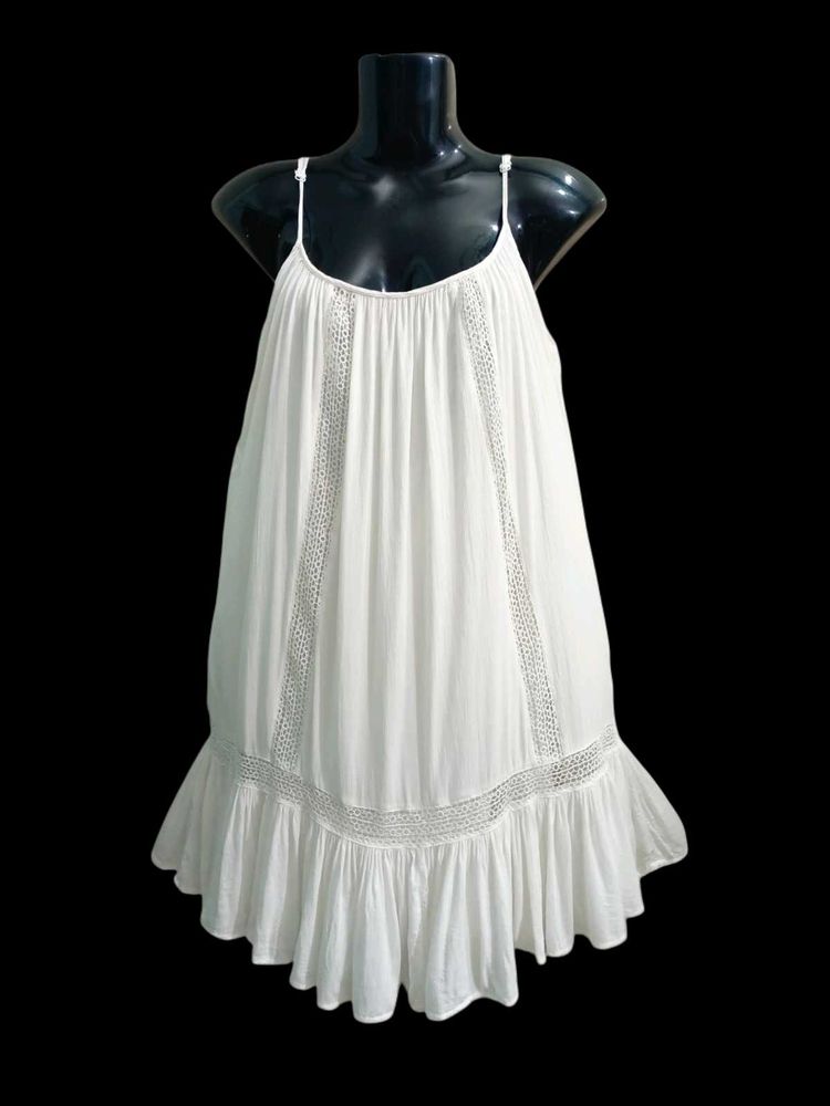 Crochet Trim Slip Dress Free Size Fit For M-L-XL