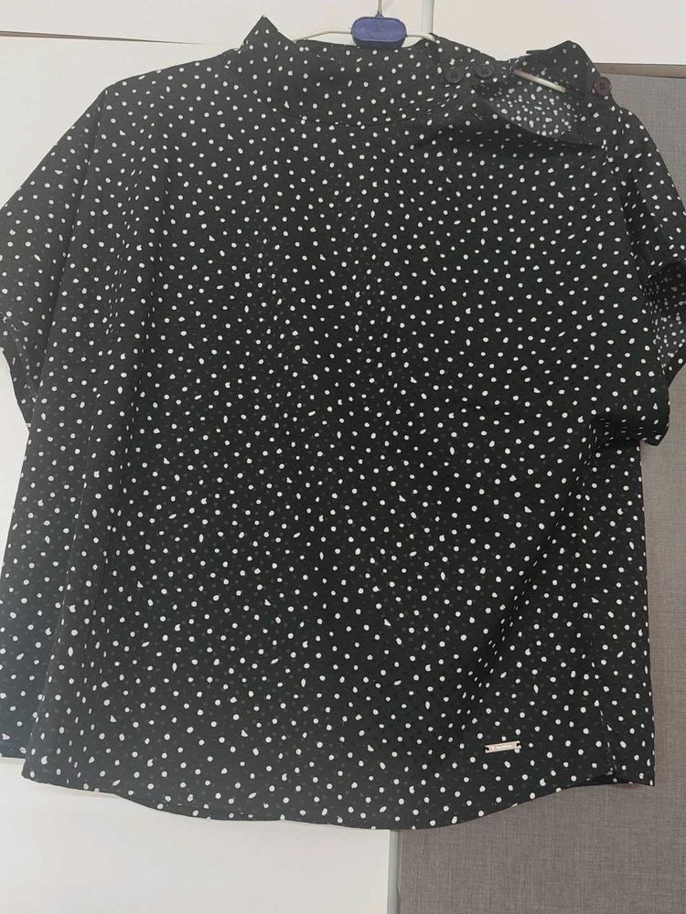Van Heusen Black Polka Dot Box Top – Effortless Wo