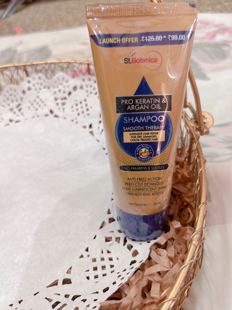 Pro Keratin &amp; Argan Oil Smooth Therapy Shampoo, 50ml - Get Complete Color Care With Goodness Of Pro Keratin &amp; Argan Oil