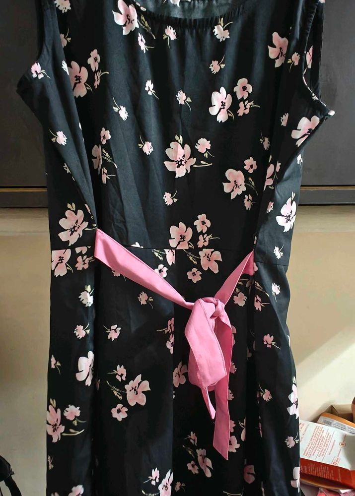 Floral Pink Print Frock