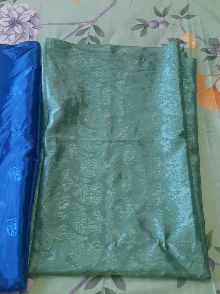 Green And Blue Textured Fabric Piece