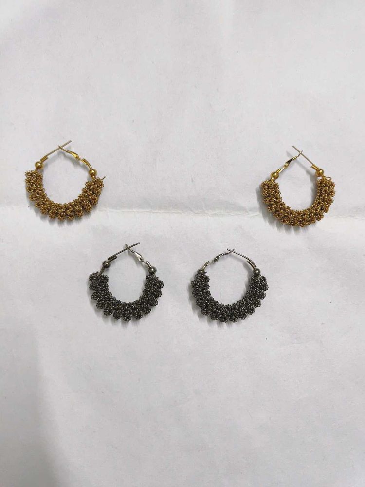Combo Pack Of Golden &amp; Bronze Earrings