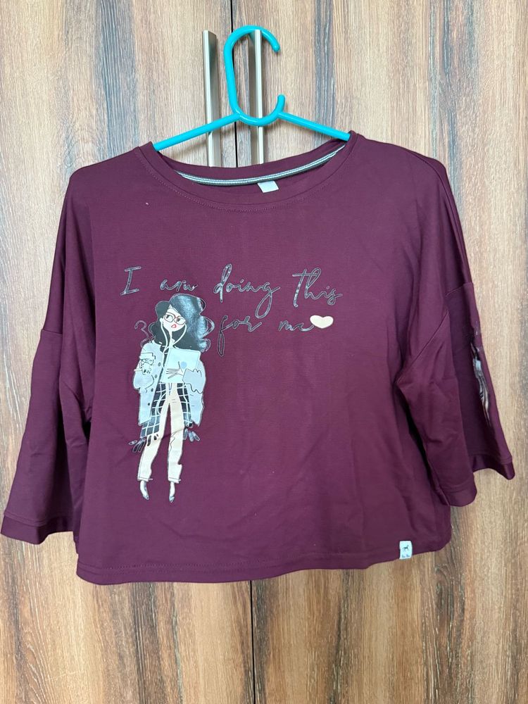 Cute Graphic Print Top