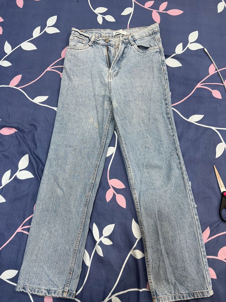 High Waisted Straight Jeans