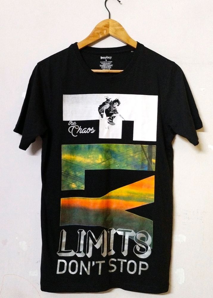 Easy Buy Black round Neck Tshirt Men
