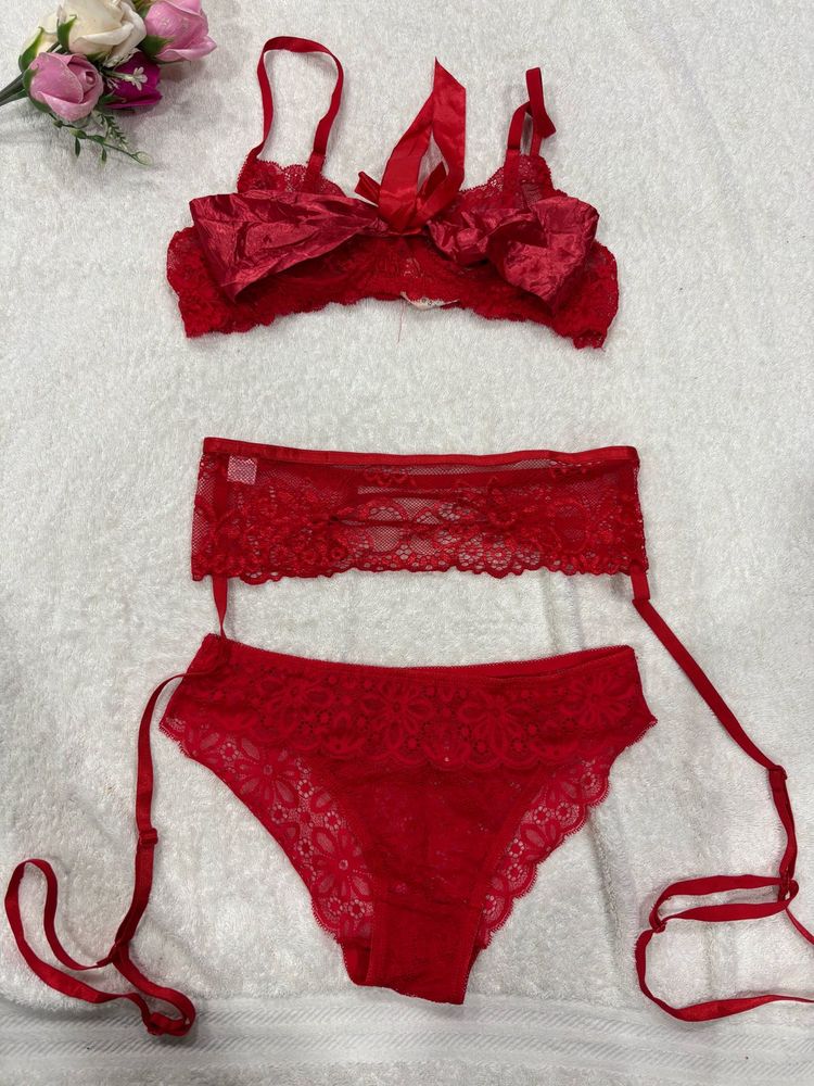 Red Lace Lingerie Set