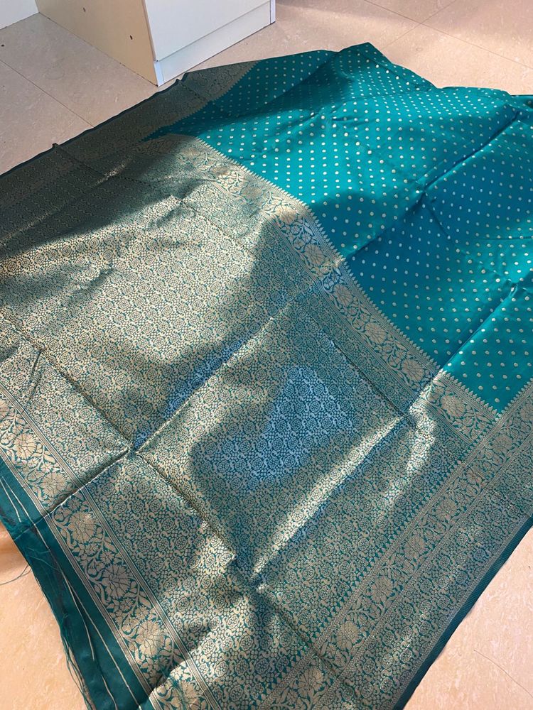 Elegant Teal Saree - cyan sarees new