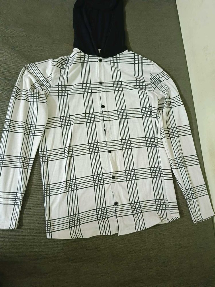 Hooded Plaid Shirt