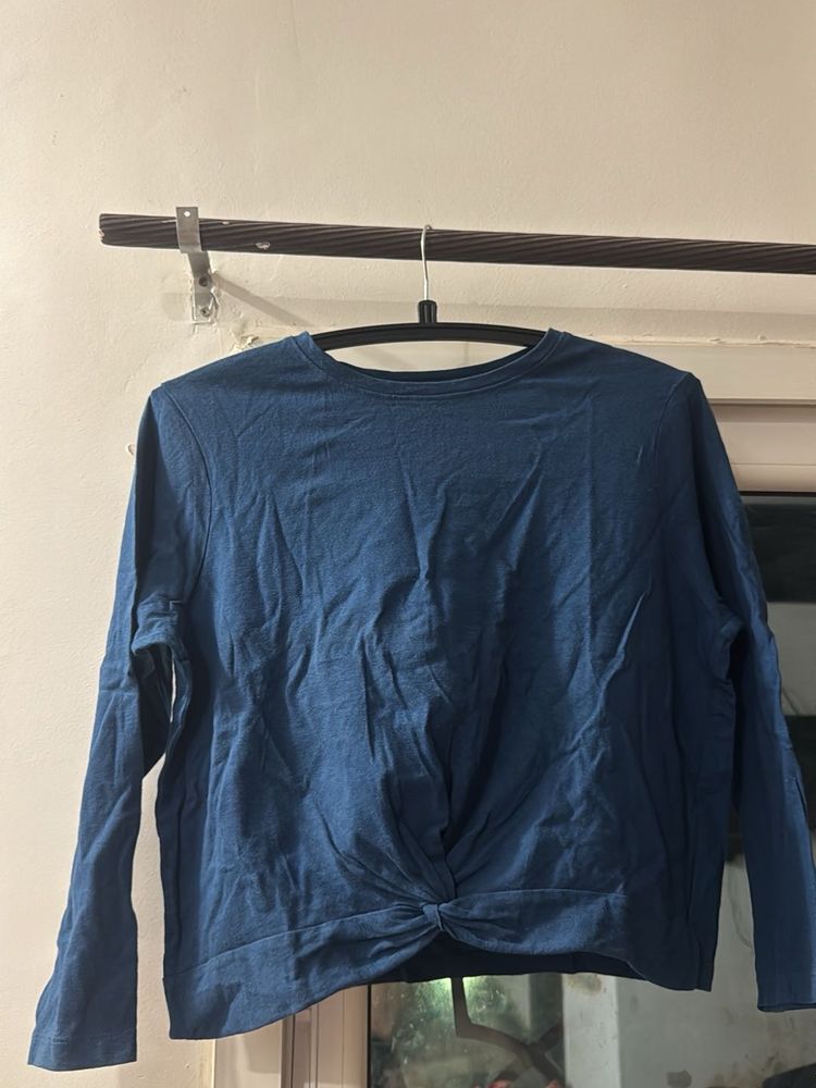 Blue Long Sleeve Top