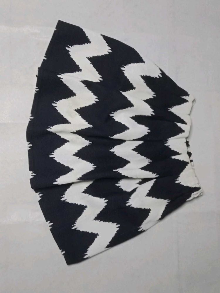 Dark Blue &amp; White Printed Mini Skirt🎀