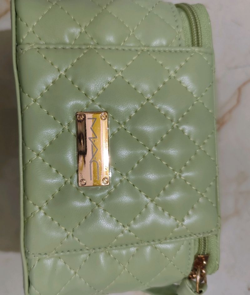 Mac Quilted Vanity Bag - Mint Green..