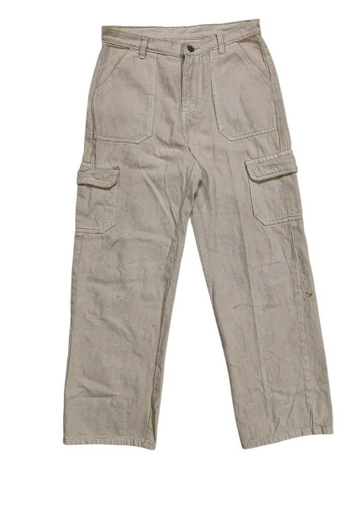 Beige Cargo Baggy Pants