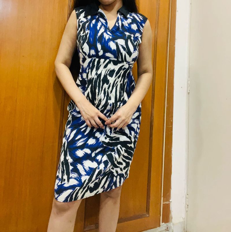 Abstract Print Sleeveless Dress