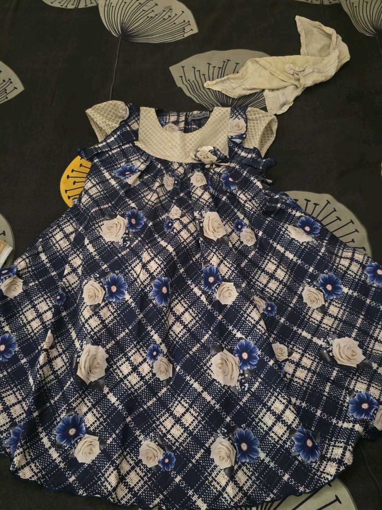 Navy Blue Frock For Girls