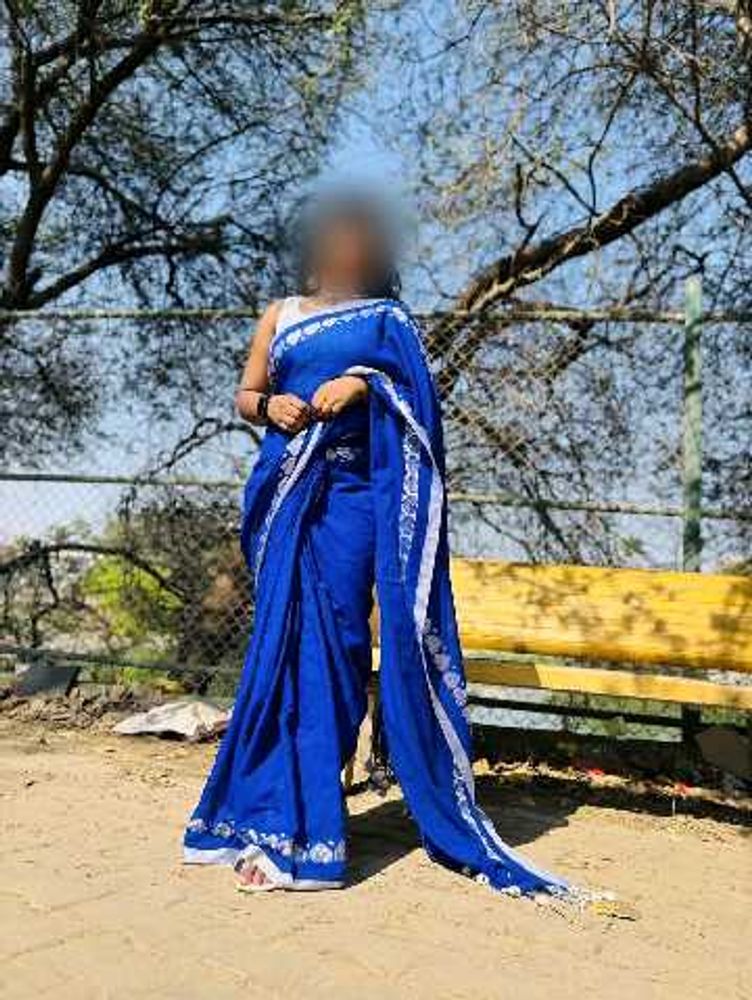 Elegant Blue Saree with Embroidery